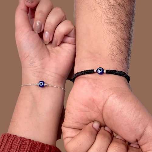 Sleek Evil Eye Couple Bracelet