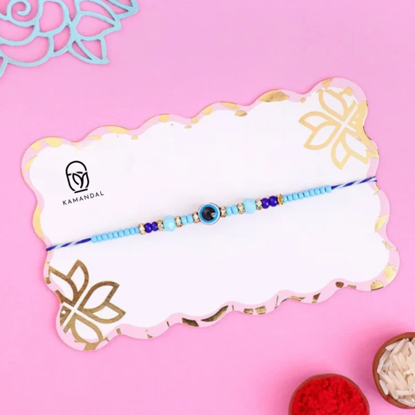 Blue Beadedchic Evil Eye Rakhi