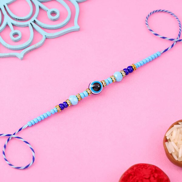 Blue Beadedchic Evil Eye Rakhi
